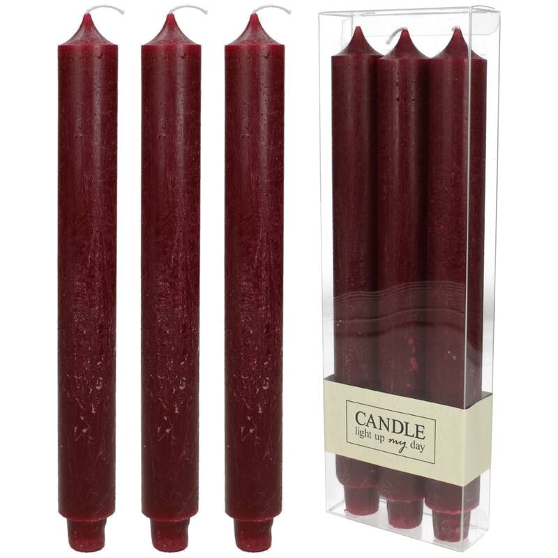 Candle Red - Set Of 3 - ↑ 30Cm