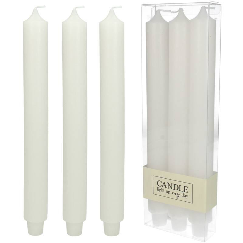 Candle White - Set Of 3 - ↑ 30Cm