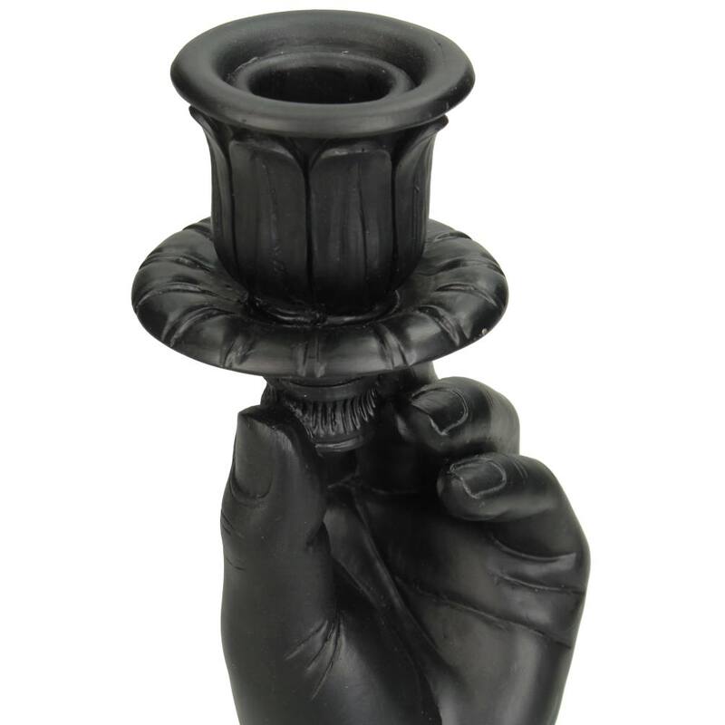 Candle Holder - Hand Black - ↑ 20 Cm