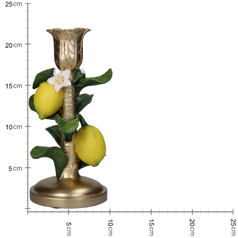 Candle Holder With Lemon Plant - ↑ 22 Cm