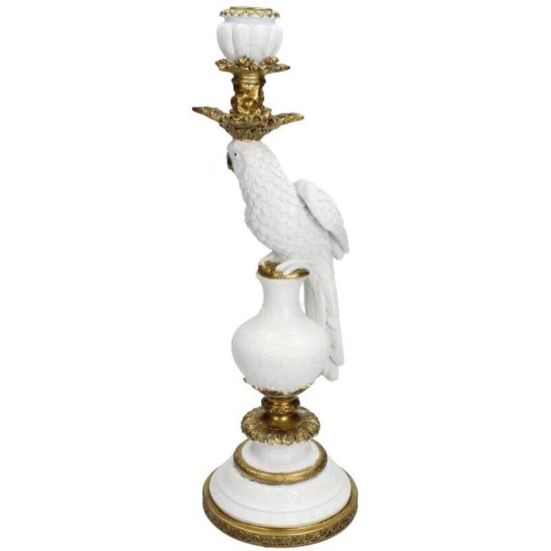 Candle Holder With White Bird - ↑ 40 Cm