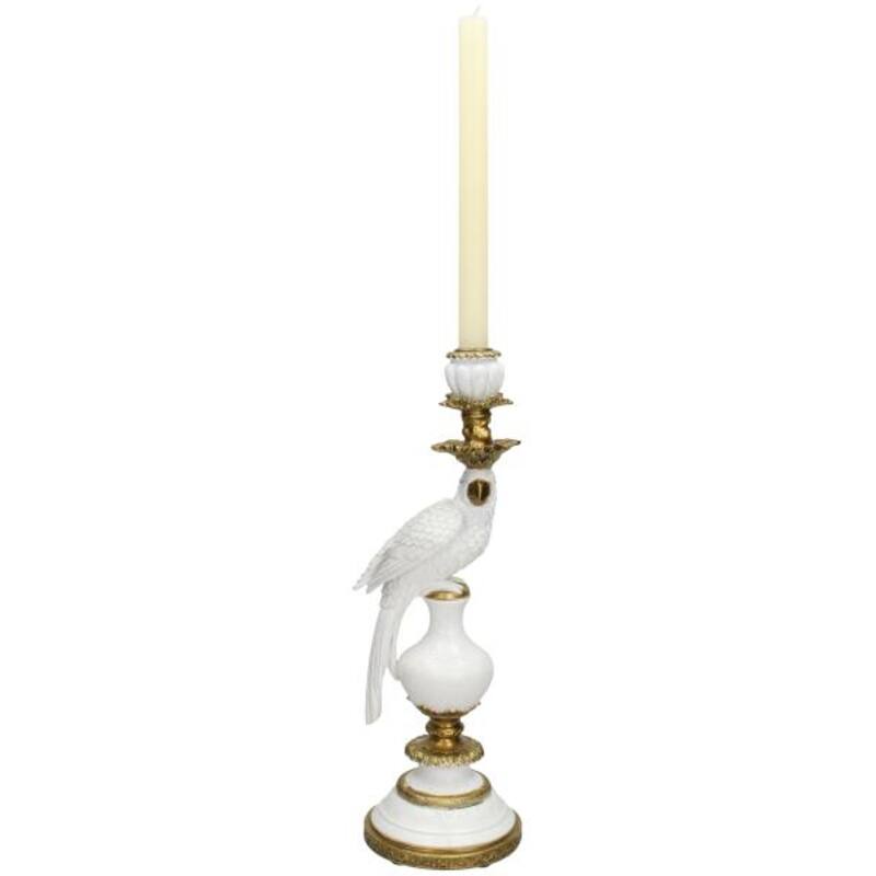 Candle Holder With White Bird - ↑ 40 Cm