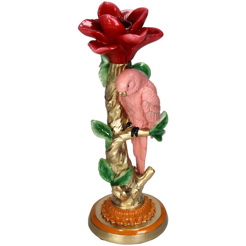 Candle Holder - Pink Parrot ↑ 26 Cm