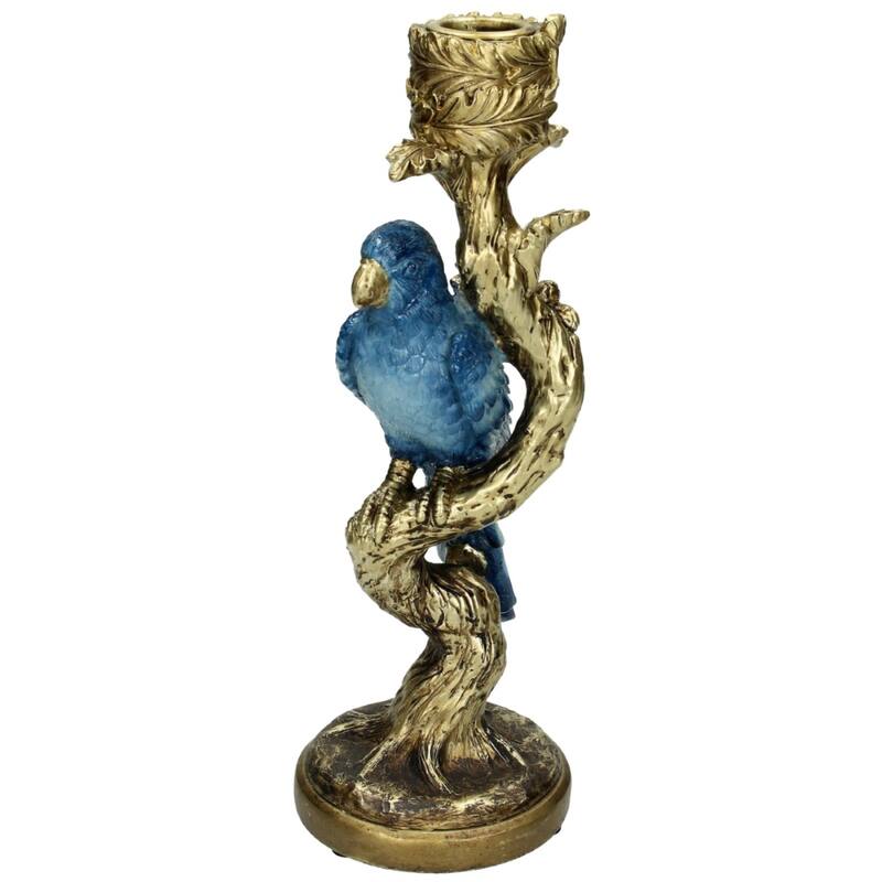 Candle Holder - Blue Parrot ↑ 26 Cm