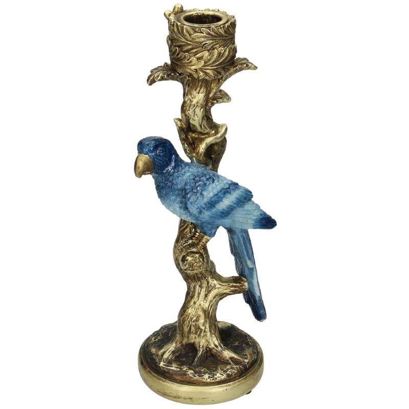 Candle Holder - Blue Parrot ↑ 26 Cm