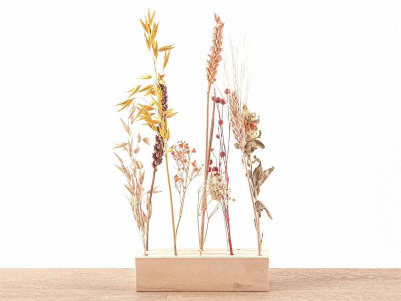 Flowerhero® - M - Wooden Dried Flower Stand + Dried Floral Arrangement