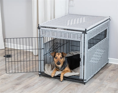 Trixie Bench Homekennel Polyrotan Lichtgrijs