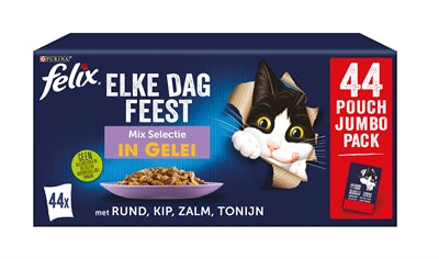 Felix Pouch Elke Dag Feest In Gelei Mix Box Tonijn / Zalm / Rund / Kip