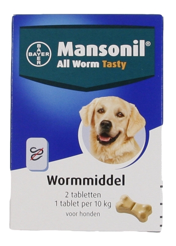 Mansonil hond all worm tasty tabletten